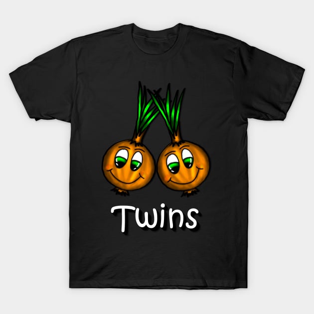 Twins - cute smiling onions T-Shirt by emyzingdesignz